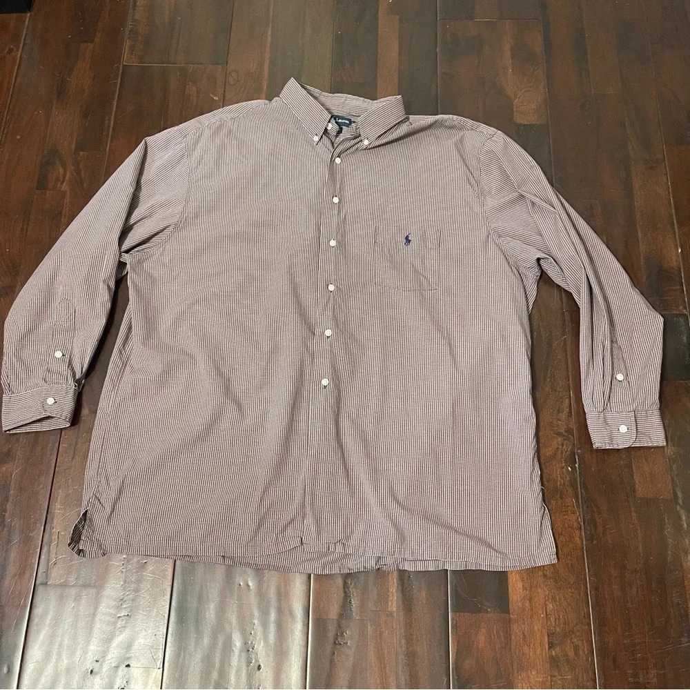 Ralph Lauren Long Sleeve Button Down Men’s Size 2X Big 100% Cotton Burgundy